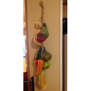 Ceramic Fruit On A Rope Hanging Decor Vintage 10 Pieces Vintage   192623508591